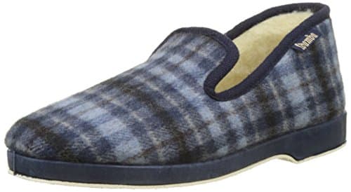 Wamba By Victoria Homme Confortable Cuadros F/Lana Chaussons Bas, Bleu (Marino), 40 EU