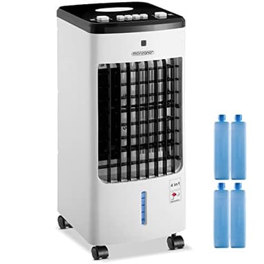 MONZANA® Rafraîchisseur d'air 4en1 mobile 330m³/h 4 blocs réfrigérant inclus Ventilateur Humidificateur d'air Ionisateur