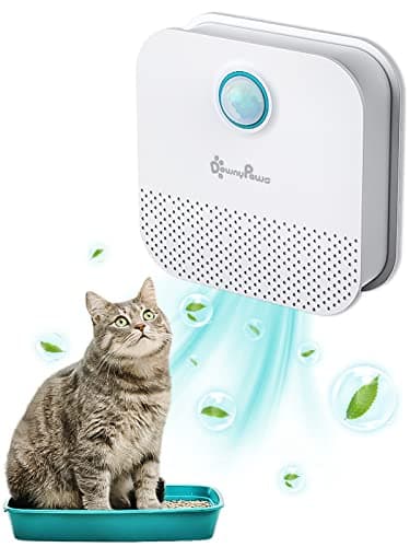 DownyPaws Éliminateur d'Odeurs pour Litière Chat, Désodorisant Tous Types de Bac avec Batterie Rechargeable 14 Jours​