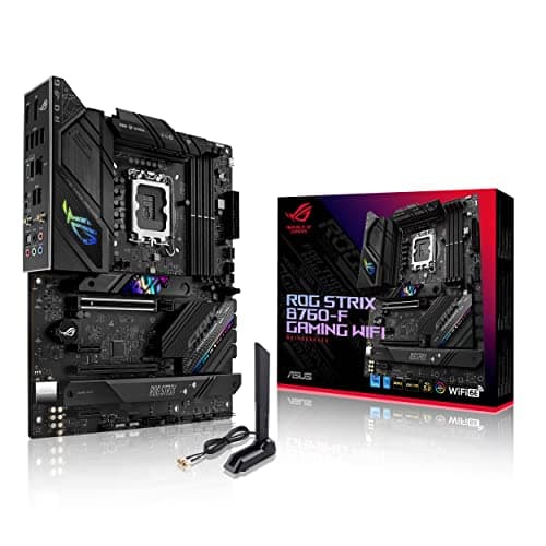 ASUS ROG Strix B760-F – Carte mère Gaming Intel B760 LGA 1700 ATX (DDR5, 16+ 1 Phases d'alimentation, PCIe 5.0, 3 x PCIe 4.0 M.2, WiFi 6E, 2.5G Ethernet, USB 3.2 Gen 2, Aura Sync RGB)