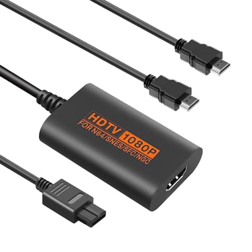 Sehawei Adaptateur N64 vers HDMI, Convertisseur Snes/SFC/NGC vers HDMI Adaptateur Vidéo Audio 1080P Compatible avec N64/Snes/SFC/NGC Console