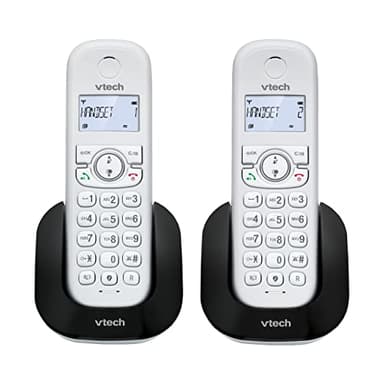 VTech CS1501 Téléphone sans Fil DECT à Deux combinés avec Blocage d'appel, Identification de l'appelant/Appel en Attente, Haut-Parleur Mains Libres, écran et Clavier rétroéclairés