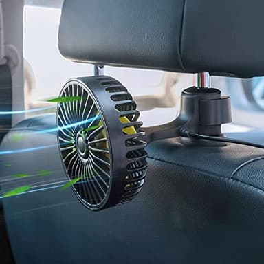 xuenair Ventilateur de siège auto pour bébé orienté vers l'arrière, [extrêmement silencieux] Petit ventilateur de voiture USB pour appuie-tête de siège arrière, berceau, chien, bureau avec clip facile