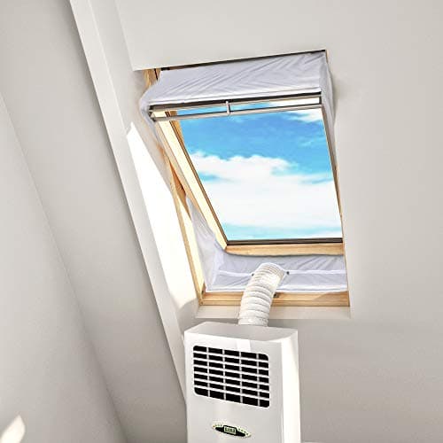Tissu d’Isolation HOOMEE Pour Fenêtre à Pivot Central avec Un Périmètre Allant Jusqu’à 300cm- Pour Climatiseur Mobile et Sèche-Linge – Adapté à Toutes les Unités Mobiles De Climatisation(2x150CM)