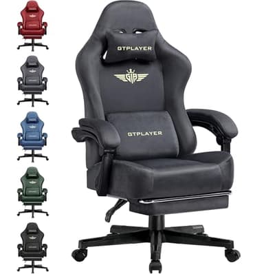 GTPLAYER Chaise de Gaming - Respirante - Ergonomique - Tissu de qualité supérieure - Chaise Ergonomique en Polycarbonate - Dossier réglable à 160° et Repose-Pieds Extensible - Gris