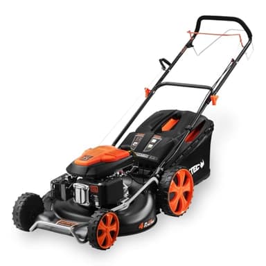FUXTEC tondeuse thermique FX-RM5396 avec largeur de travail 53cm autotractée puissante cylindrée 196cm3 Easy Clean 4en1 6CV / 4,4KW mulching/bac de ramassage 70L