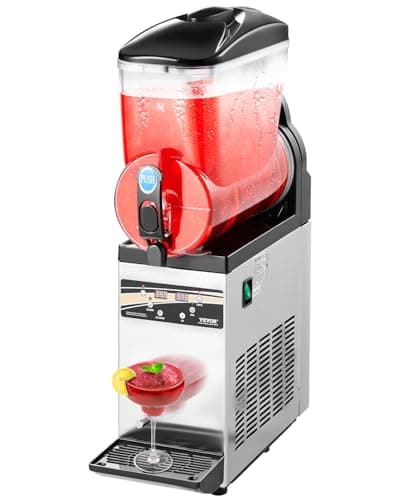 VEVOR Machine à Granité avec Réservoir Unique de 15 L, Machine à Boissons Glacées en Acier Inoxydable, Distributeur de Boissons Frappées Granitas Margarita Smoothie, pour Maison Restaurant Café Bar