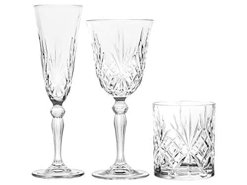 Rcr 735112 Lot de 12 verres et 6 verres, verre, transparent, 270 ml