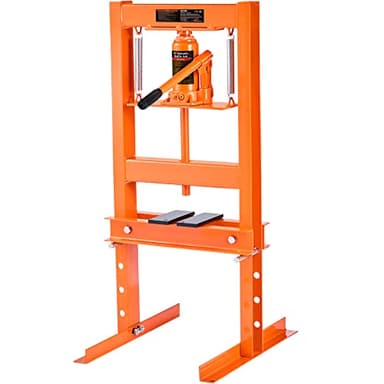 VEVOR ZX0901 6T Presse Hydraulique d'Atelier 6 T pour Montage Démontage des Silentblocs Roulements Automobile d’Établi, Course 110 mm, Hauteur 55-250 mm, Orange