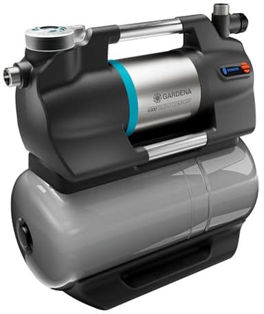 Gardena pompe 6300 SilentComfort: pompe avec réservoir d'eau de 25 l et filtre intégré, débit 6300 l/h, protection contre la marche à sec, très silencieuse, contrôlable via l'app Bluetooth (9068-20)