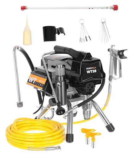 WABROTECH® WT28 Airless Peinture 2200 W - Pulvérisateur de Peinture 227 Bar - Station Peinture Haute Pression 2.8 L/Min - Station Peinture Airless 50000 m²/an - Pistolet a Peinture avec Tuyau de 15 m