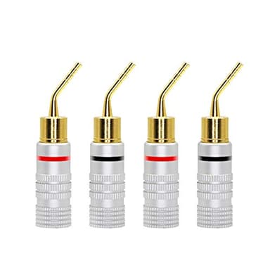 CERRXIAN Plaqué Or 2mm Fiche Banane à vis Audio Haut-Parleur Plots Broche Adaptateur Connecteur de Câble (4pcs)