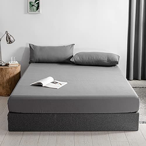 Good Nite Drap Housse 140x200cm Gris Microfibre Poche Extra Profonde 30cm Doux et Respirant Lavable en Machine