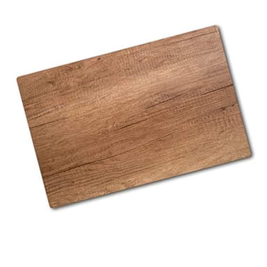 Tulup Planche À Découper - 80x52cm - Protection Plaque Induction Cuisson Tapis de Découpe Verre Trempé - Fond En Bois