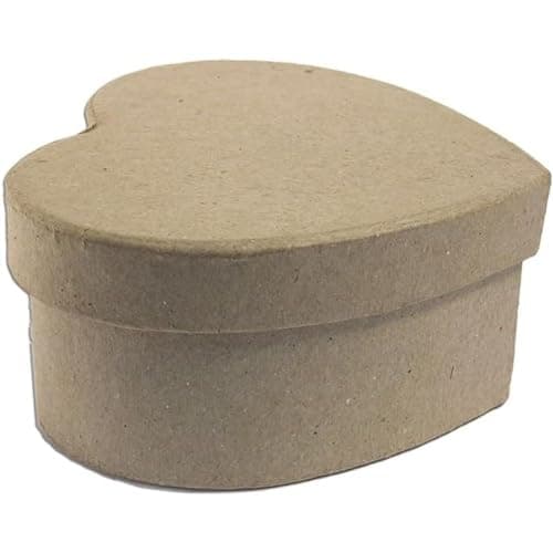 INNSPIRO Boîte en papier mâché cœur 10 x 8 x 5 cm, travaux manuels, activités créatives et cadeaux, pour personnaliser et décorer.