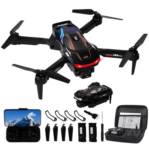 Gerbala Drone Pliable pour Enfants et Débutants, FPV Drone avec Caméra HD 1080P, Flip 360°, Démarrage/Atterrissage à une Touche, Mode Follow Me, Capteur de Gravité, Photo par Gestes, 2 Batteries