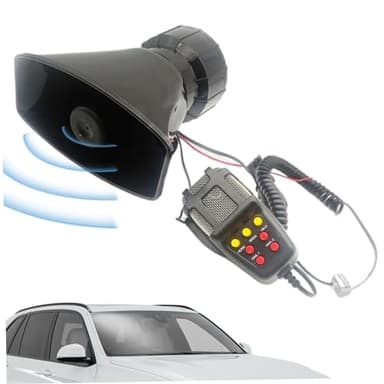 Cornes de voiture avec 7 sons différents 12V 130 dB Horne de voiture musicale avec un klaxon d'amplificateur microphones pour l'urgence la police du camion