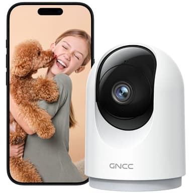 GNCC 2K（3MP） Caméra Surveillance WiFi Interieur 360° Caméra pour Bébé/Animaux, Détection IA, Audio bidirectionnel, Suivi Intelligent, Mode de confidentialité, Alertes APP, 2,4GHz, Compatible Alexa