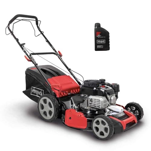 Scheppach Tondeuse à Gazon Thermique MS180-51 – Largeur de Coupe 51 cm – Moteur à Essence 4 Temps 4,0 KW – 5,4 CV – Jardin Jusqu’à 1600 m² – Hauteur de Coupe réglable sur 8 Positions – Huile Moteur