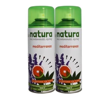 HOME PRO Deo Mediterraneo Spray désinfectant anti-tarde, déodorant ambiant, tissus absorbants, parfums, armoire et tiroirs, élimine les odeurs parfumeurs de voiture, vêtements 2 x 400 ml
