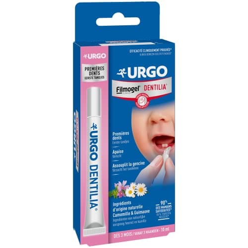 Urgo - Filmogel Dentilia - Premières Dents - Apaise les Gencives A base d'ingrédients d'origine Naturelle -, Bleu, 10 ml (Lot de 1)