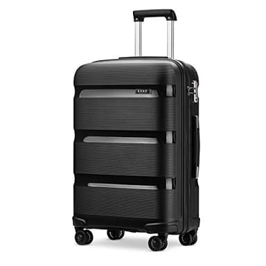 Kono Valise Trolley Grande Taille 76 cm Valise Rigide Enregistrement en Polypropylène Légere à 4 roulettes avec Serrure TSA Intégré 100L (Noir)