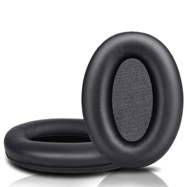 Coussinets de rechange WH1000XM3 pour casque Sony WH-1000XM3 en mousse à mémoire de forme souple - En cuir protéiné - Pièce de réparation (noir)