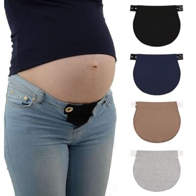 CATOR 4Pcs extensions de pantalon pour femmes enceintes, extensions de boutons de pantalon, extensions de pantalon de grossesse, idéal pour les fluctuations de poids et les grossesses précoces