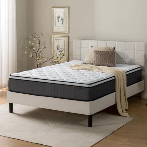 Zinus Matelas à Ressorts Tight Top - 140x190 cm – Épaisseur 25 cm – Matelas Orthopédique avec Resortes Ensachés et Mousse Haute Densité – Certification Oeko-TEX – Matelas avec Soutien Ergonomique