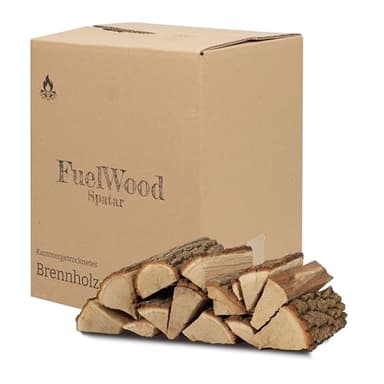 Bois de chauffage en chêne séché au four - 25 litres - Longueur des bûches : environ 25 cm - Humidité du bois inférieure à 15 % - Parfait pour four, cheminée, barbecue, brasero, feu de camp, barbecue