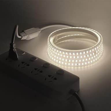 XUNATA Ruban Led Blanc naturel, Lumière au LED IP65 étanche 230V Bandeau flexible Ruban LED Light Strip pour Escalier, Chambre, Noël, Fête, etc (50M)