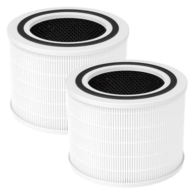 Lot de 2 filtres de rechange, pour purificateur d'air LEVOIT Core 200S, 3 en 1, filtre HEPA H13 True, filtre à charbon actif très efficace et préfiltre en nylon, 3 niveaux de filtration, filtre de