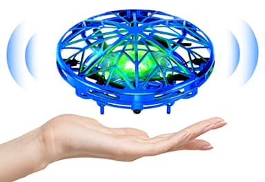 Kizmyee UFO Mini Drone pour Enfants Jouet Main Capteur Quadcopter Infrarouge Induction Volant Cadeaux pour Garçons Filles Intérieur Extérieur Avions pour Débutants, Contrôle Gestuel, Bleu