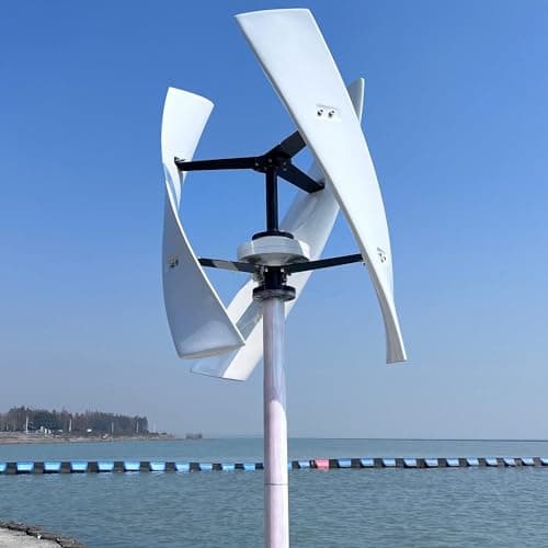 Générateur Éolienne, Éolienne À Axe Vertical 6000W, Kit D'éolienne en Spirale à 3 Pales pour éolienne à Axe Vertical à Usage Domestique Kit Eolienne Complet Autoconsomation avec Contrôleur,24V