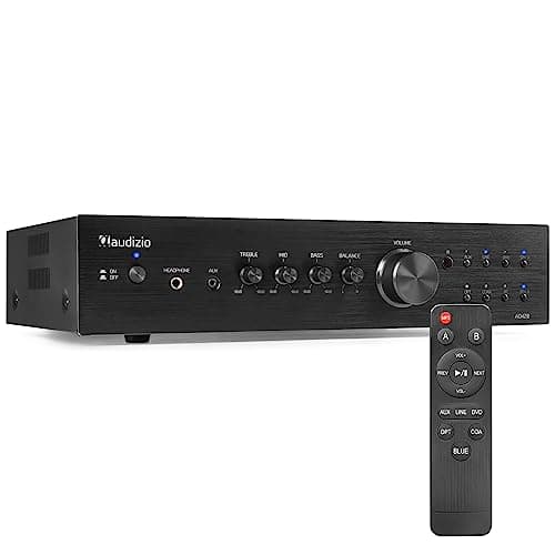 Audizio AD420B Amplificateur Hi-FI Bluetooth - Noir, 400 Watts, 8 Ohms, 4 Sorties Enceintes, 1 Sortie Sub, Lecteur MP3, Égaliseur de Son, Idéal pour Vos Films et Écouter Votre Musique