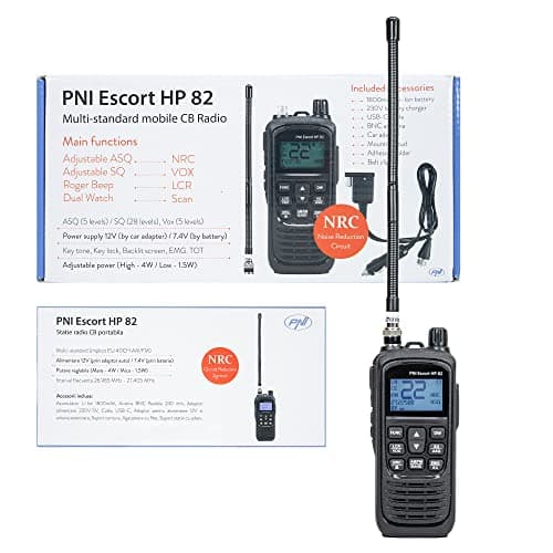 Station de Radio CB Portable PNI Escort HP 82, Multi Standard, 4 W, 12 V, AM-FM, NRC, Dual Watch, Roger Beep, réglable ASQ SQ, VOX