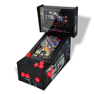 Flipper virtuel avec Playfield 13,3" et Backglass 10,1", avec PC N5105 avec 8 Go de RAM et 128 Go de Disque, Joystick et Boutons d'arcade pour Mode Arcade Verticale, capteur KL25Z, Design Addams