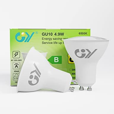 GY Ampoules LED GU10 4.9W Equivalent 80W, 790LM 6500K Blanc Froid, Angle de Lumière 120°, Ampoule GU10 Led Efficacité Energétique, Non-Dimmable, Lot de 2