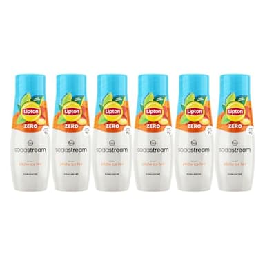 SodaStream Lot de 6 Concentrés Lipton Ice Tea Saveur Pêche Zéro pour Machine à Eau Pétillante et Soda | Préparez jusqu'à 9 Litres de Lipton en Quelques Secondes, Goût Original, 440ml