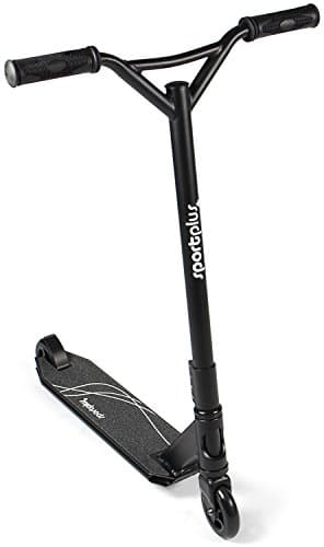 SportPlus - Trottinette Freestyle - Résistante aux Acrobaties et Sauts - Stunt Scooter/Trick Scooter - Robuste et de Haute Qualité - Plusieurs Coloris Disponibles ! (Noir)