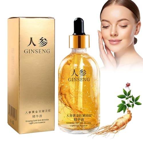Anti Rides Puissant Immediat,100ML Serum Visage de Ginseng,Huile Visage,Serum Hydratant Visage,Serum Anti Rides,Ginseng Polypeptide Anti-ageing Essence Sérum,Sérum Raffermissant au Ginseng
