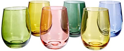 Tognana Tulip, Lot de 6 Verres 400 cc, verre, multicolor