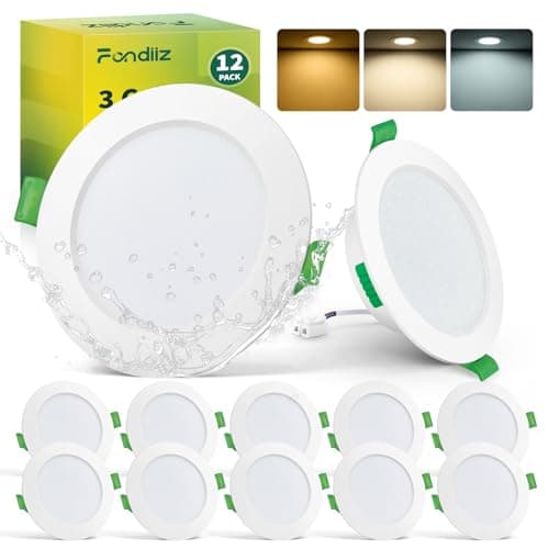 Fondiiz Lot de 12 Spot LED Encastrable 68mm, 5W 220V Spots de Plafond Encastre Blanc Chaud 2700K Blanc Neutre 4000K Blanc Froid 6000K Réglable, IP44 Spot Salle de Bain LED pour Salon Cuisine, Rond