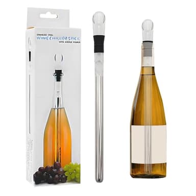 Wine Cooling Stick Stainless Steel, Red Wine Chiller Stick, Stainless Steel Wine Chiller Rod, Rapid Wine Cooling Rod, Wine Chiller Stick With Pourer, Wine Stopper And Cooling Stick, Wine Cooling Rod