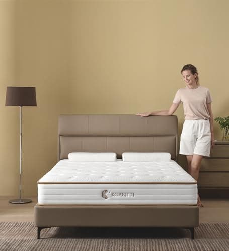 KOANTTI Matelas à ressorts ensachés avec couche de mousse à mémoire de forme pour un confort semblable à un nuage - Matelas de 20 cm d'épaisseur, 140 x 200 cm