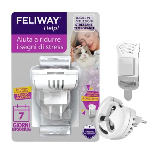 FELIWAY® Help! Diffuseur + Recharge 7 Jours – Aide Votre Chat à Faire Face à des Situations momentanées de Stress – phéromones félines apaisantes et Anti-Stress pour Chats