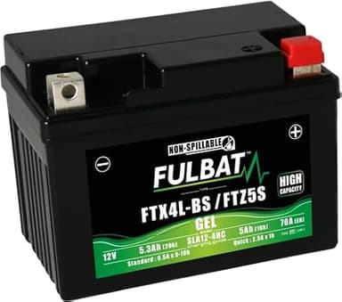 FULBAT BATTERIE MOTO FULBAT GEL FTX4L-BS / FTZ5S / YTX4L-BS (High Capacity) 12V 5,3AH 70A
