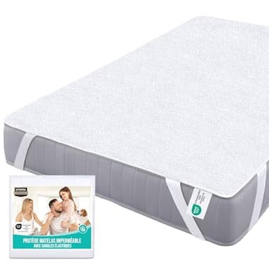 Utopia Bedding Protège Matelas 140 x 190 cm Imperméable, 4 Coins Elastiques, Certifié Oeko TEX, Alèse Drap Housse, Matelas Couvre, Respirant