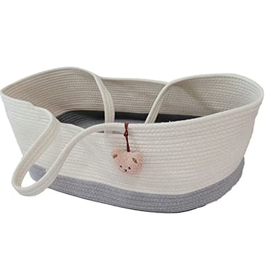 Yuehuamech Baby Moïse Panier Portable Lit Bébé Portable Moïse Basket Coton Corde Lit pour Bébé Carrelage Baby Changer de Table Baby Sac de Couchage pour Voiture de Voyage en Plein Air