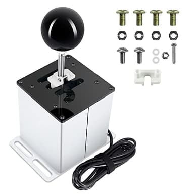 PALUMMA Manette de vitesse USB pour jeu de course, simulateur USB 6/7 + R pour volant Logitech G29/G27/G25/G920 Thrustmaster T300RS/GT (6 + R (blanc)